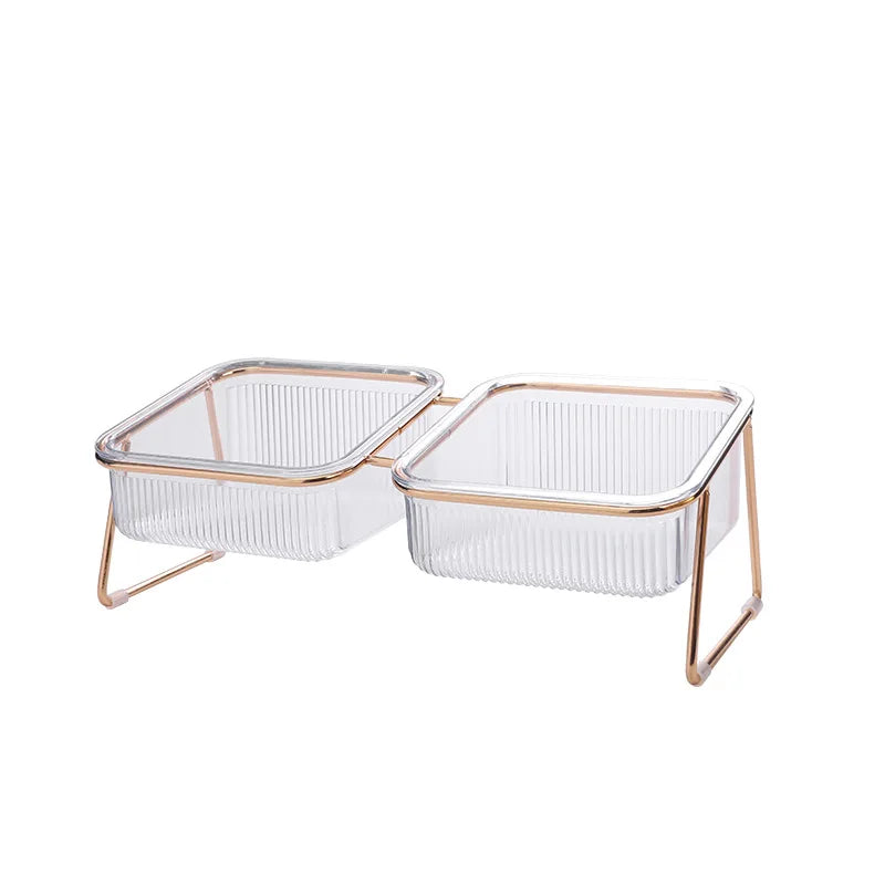 Wholesale Transparent Pet Single Bowl Dog Double Bowl Cat Bowl With Metal Bracket