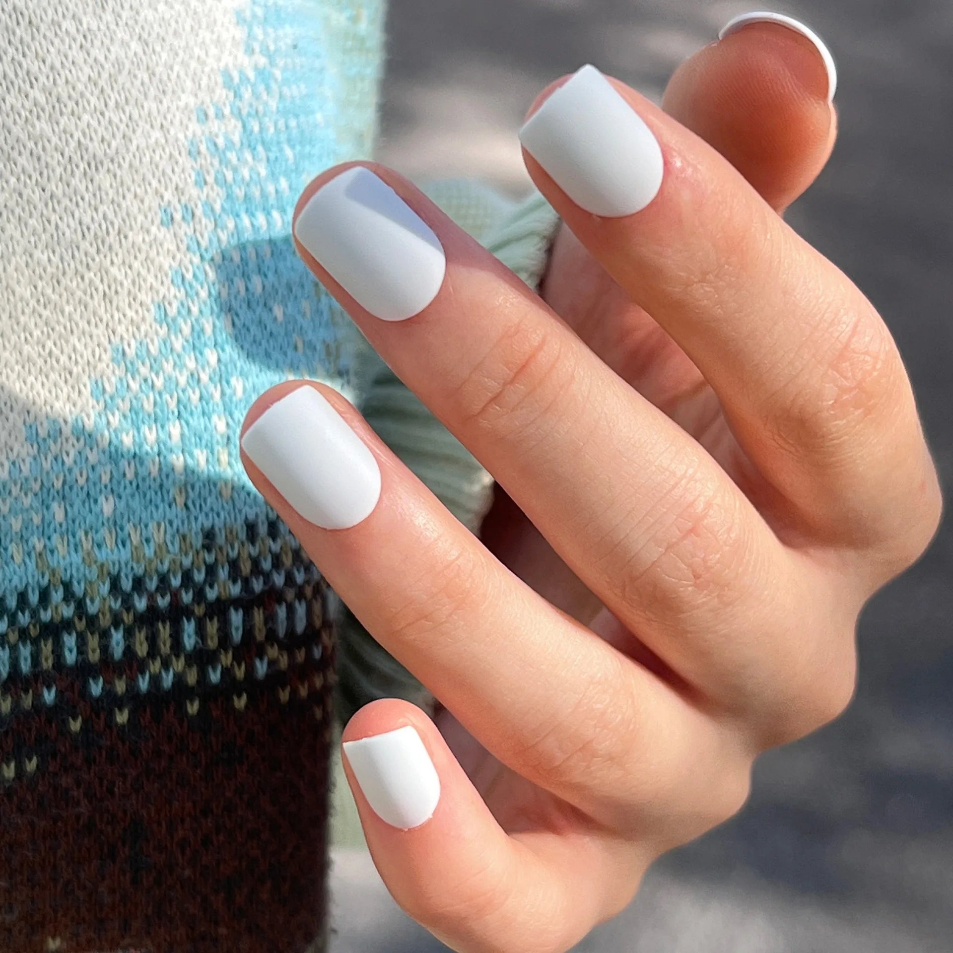 Dropshipping Wholesale Customize 24 Pcs 3172 Matte Solid Color Short Square Nails Press on Nails Artificial Fingernails