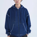 100% Cotton Custom Zip-Up Hoodie 450 Gsm French Terry Sweatshirt with Solid Pattern Hooded Collar for Winter Season