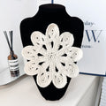 Handmade Crochet Flower Patch Sew-On Embroidery Applique Water-Soluble for Garments Hats Made Chenille Felt Lace Crafted