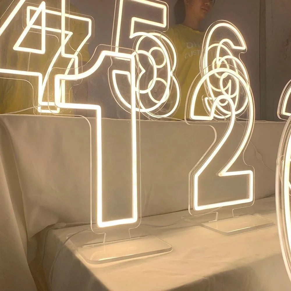 Winbo Custom Neon Giant Number Happy Birthday Light Small RGB Light up Number Letter Led logo Neon Sign