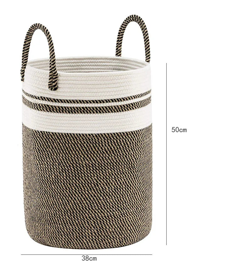 Hot Selling Daily Foldable Home Cotton Rope Hand-Woven Large Capacity Storage Basket
