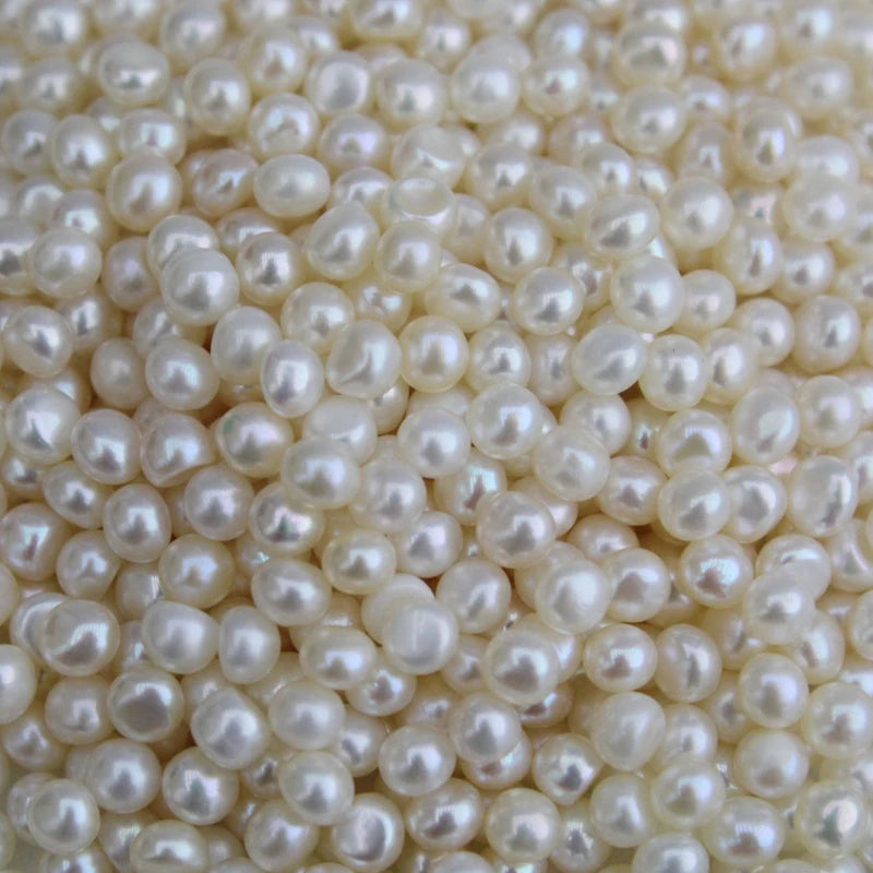 Factory Price White Color Button Freshwater Pearl 0.8mm Half Drilled Hole Loose Beads for Earrings Jewelry