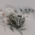 Punk Personality Adjustable Retro Silver Yellow Diamond Snake Ring Snake Eagle Ring