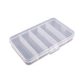 5 Compartments 15.7*9.4*2.5cm 57g Transparent White PP Plastic Fishing Lure Bait Tackle Box for Fishing