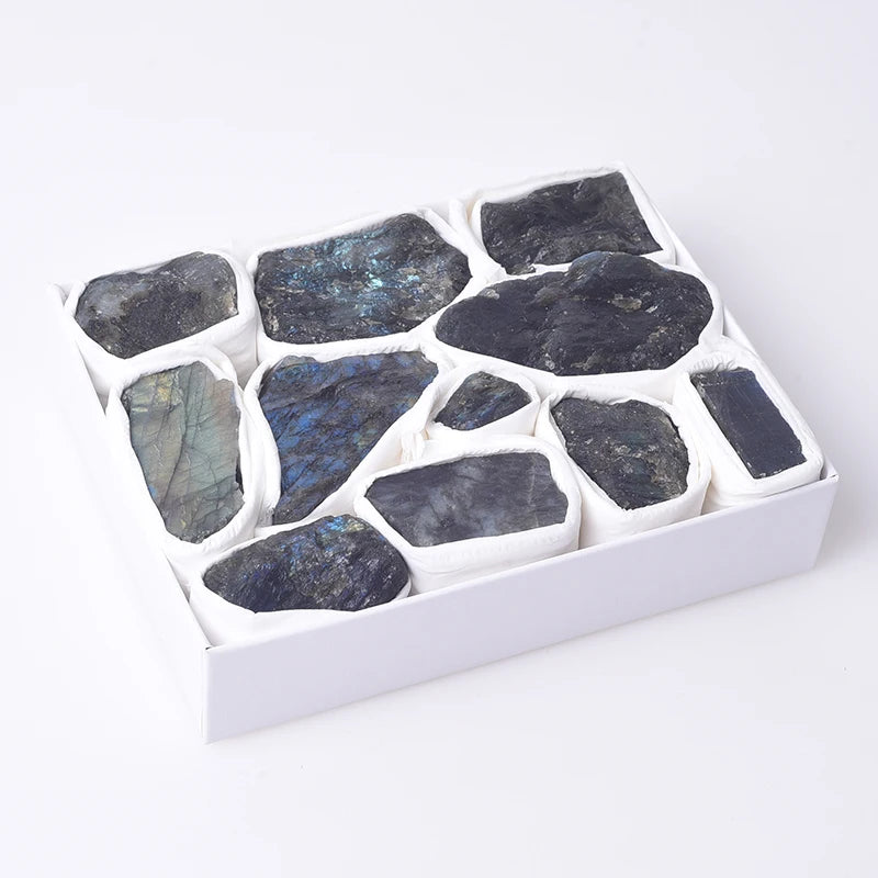 Wholesale Natural Rough Labradorite Stone Raw Quartz Crystal Mineral Specimens Healing Box Crystal Crafts