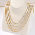 18inch Gold Plated VVS Moissanite Tennis Diamond Jewelry Necklaces S925 Sterling Silver Tennis Chain