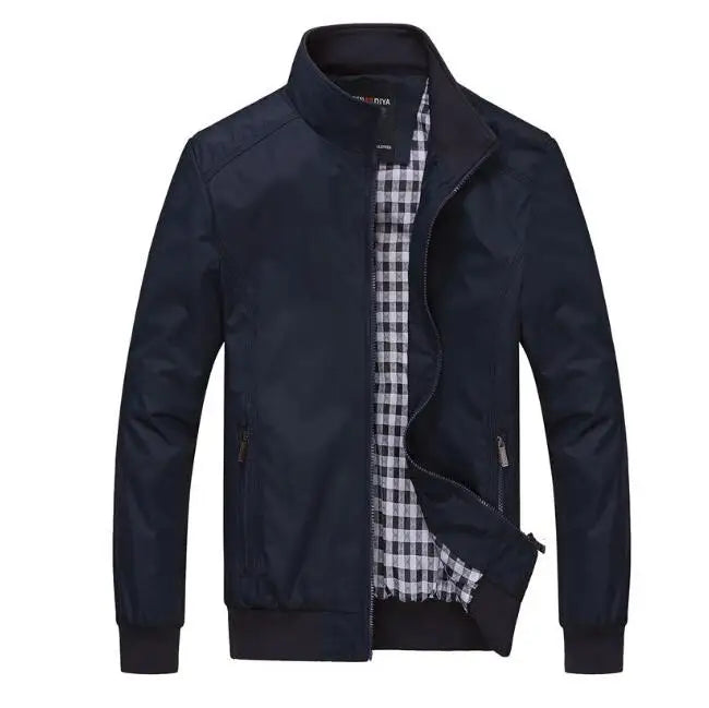 Wholesale Autumn Men's Stand Collar Casual Zipper Cargo Jackets Outdoor Washed Coat Windbreaker Jackets for Men