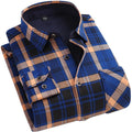 Men's Warm Shirt Thickened Velvet Winter Plaid Shirt Men's Retro Printed Long-sleeved Casual Men's Wear