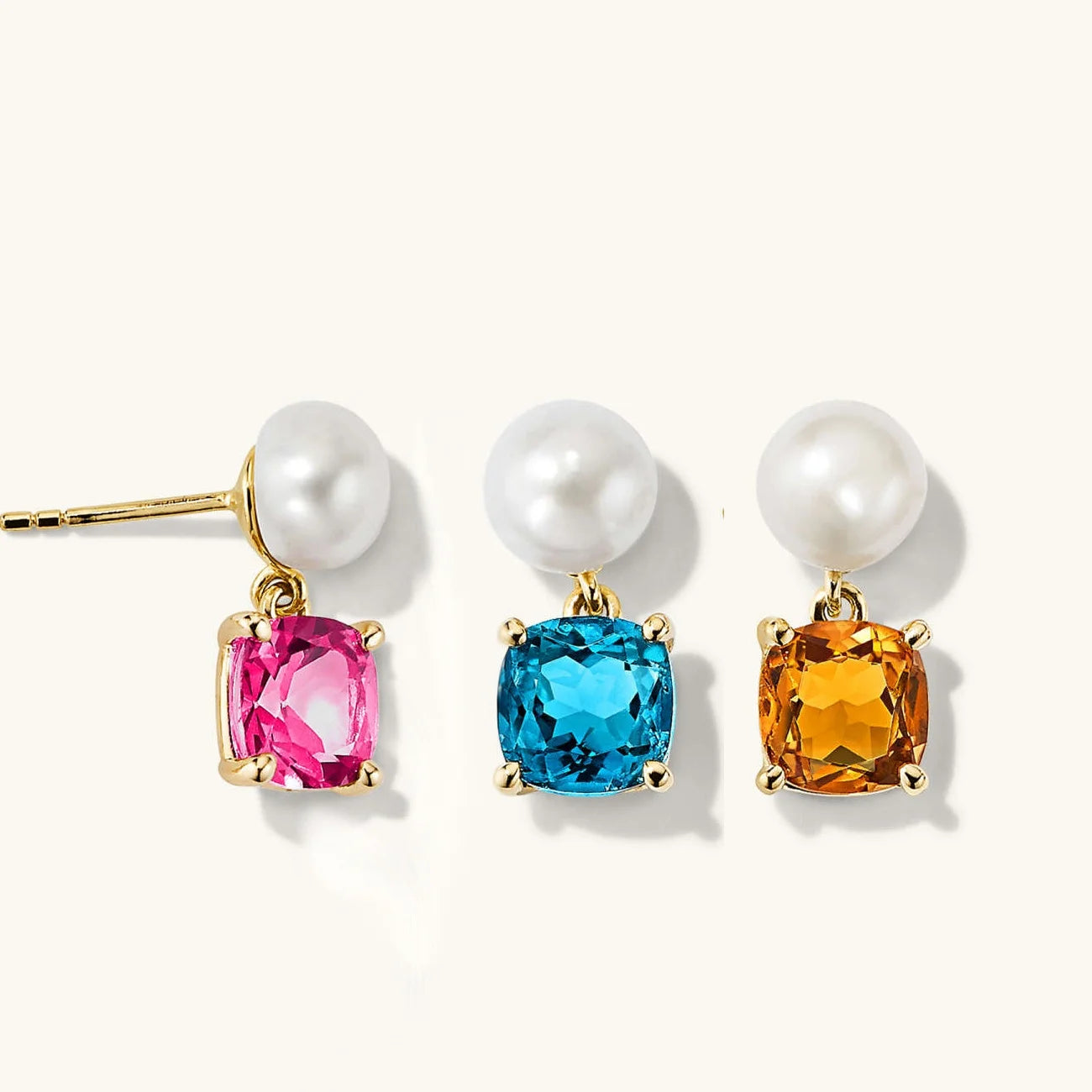 LOZRUNVE 925 Silver Jewelry Supplier Classic Pearl Diamond Cut Drop Earring