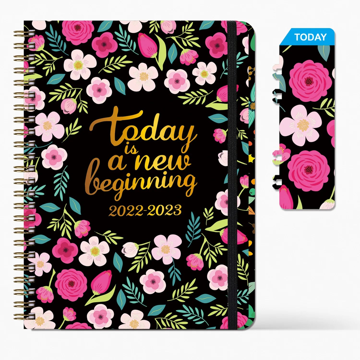Custom Logo 2022-2023 A4 A5 Pink Spiral Eco-Friendly Modern Silk Screen Printed Happy Planner Promotional Weekly Monthly