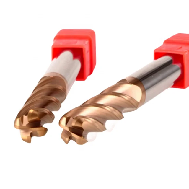 4-Flute Angle Radius End Mill HRC55 Tungsten Cobalt Alloy Tia in Coating R-Head Knife Heat Treatment Customized OEM Support