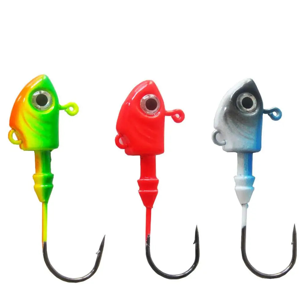 Metal Head Hook 10g 45g Fish Shaped Composite Lead Head Hook Jig Head Spinner Blade Fast Slow Fall Pitch Fishing Lure Bait