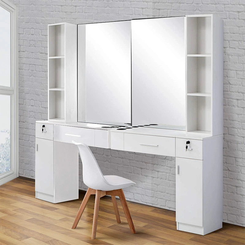 Hot Sale Double Sided Styling White Station Mirror for Barbershop