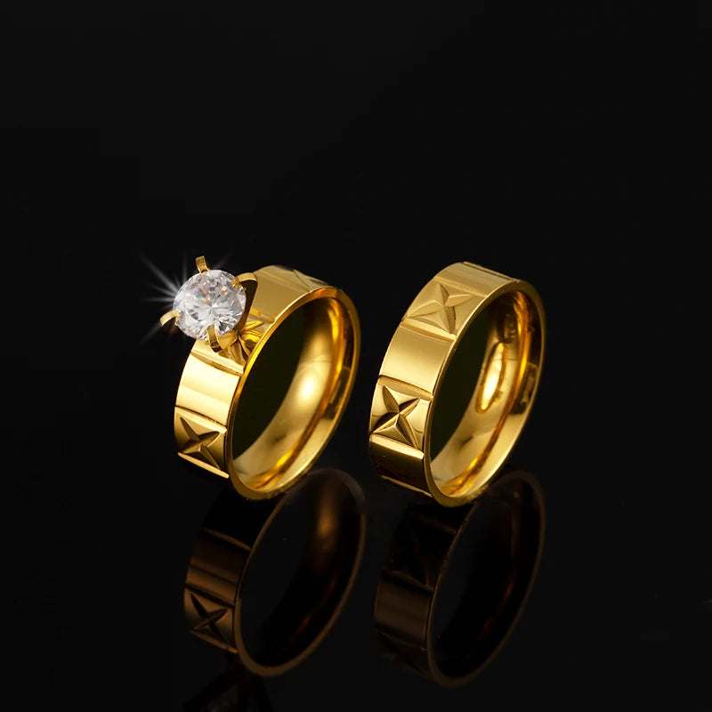 Cheap 18k Gold Plated Big Diamond Price Engagement Wedding Rings Jewelry Women