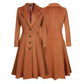 Autumn and Winter New Women's Long Style Coat Fashion Women Lady Lapel V-neck Button Casual Long Sleeve Windbreaker Jacket