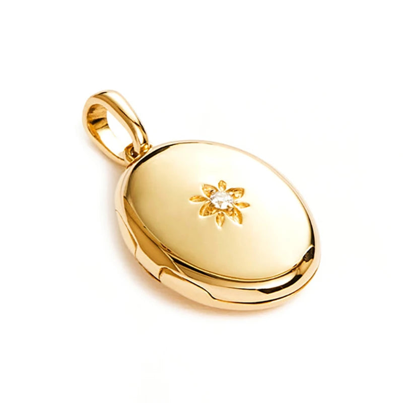 ICEBELA Trendy Elegant Fine Jewelry 18k Gold Plated Pendant Necklaces Zircon Inlaid Starburst Pendant for Women