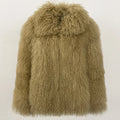 OFTBUY Fashion Autumn Winter Large Thickened Warm Turn-down Natural Sheep Fur Cashmere Jacket Women Short Coat Casual Elegant