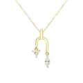 1000S Jewelry Solid Yellow Gold Necklace with Cubic Zircon 9k Real Gold Necklace  for Girl Friend's Gift