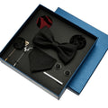Black Men Silk Tie Set 2023 Hankies Mens Tie and Pocket Square Set in a Gift Box for Husband