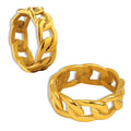 Fashion Popular Heavy 8mm Link Chain Ring Jewelry Stainless Steel 18K Pvd Gold Plated Waterproof Dainty Chain Ring for Women