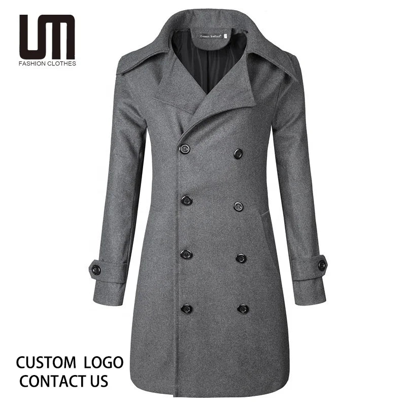 Liu Ming Wholesale Fashion Autumn Winter Men Clothing Slim Fit Long Sleeve Trendy Long Trench Coats