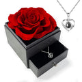 2024 Luxury Preserved External Rose Flowers Jewelry Box Valentine's Day Mothers Day Gifts Jewelry Box Packing Box for Necklace