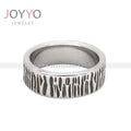 2024 New Design Retro Vintage Antique Miscellaneous Grain Stainless Steel Metal Panther Ring Mens Jewelry