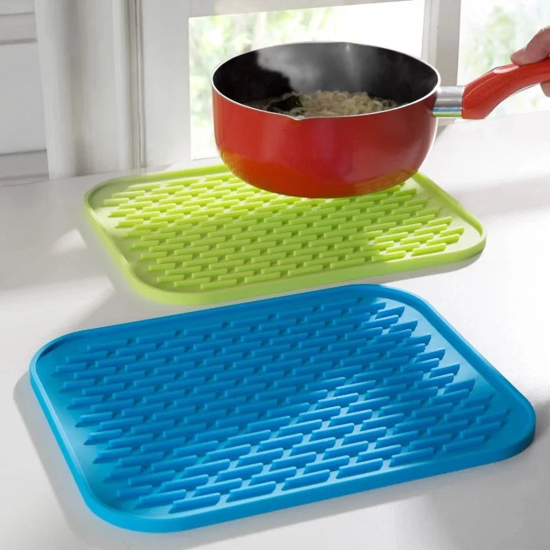 Versatile Heat Resistant Silicone Hot Pot Mats Non-Slip Coasters for Kitchen Table Protection