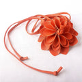 Korean Fashion Ladies PU Belt Large Flowers Fine Leather Rope Waist Chain Sweet Accessories