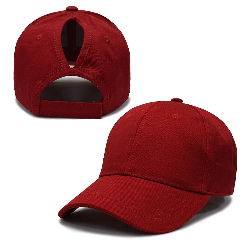 Custom Cotton Ponytail Hat for Women With Custom Logo Sports Caps Wholesale Hebei Shijiazhuang Manufacture Backless Caps