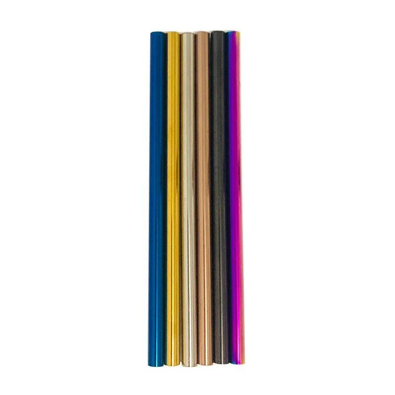 5 Inch Short Stainless Steel Drinking Straws Colorful Metal Straws Reusable Drinking Straws for Cocktail Short Glasses