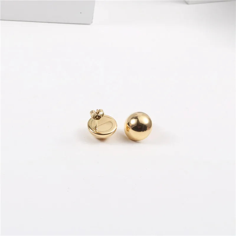 Fenny Simple Fashion Hemispheres Exaggerated Stud Earring Tarnish Free Wholesale Stainless Steel Ladies Jewelry