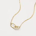 Nagosa Women Jewelry Accessories 18k Gold Vermeil 925 Sterling Silver Enamel Rectangular Interlocking Necklace