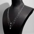 Messi Jewelry  MSN-671 3 Layer 14K White Gold Diamond Pendant Charm