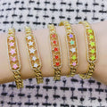 BC2053 18K Gold Plated Brass Bracelet CZ Micro Pave Enamel Multi Colored Star Hand Cuff Bangle Bracelet