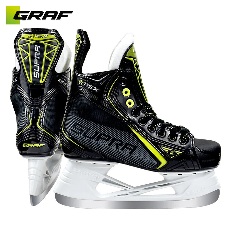 GRAF 26#-47# Thickened Tongue Stainless Steel Hockey Blade with Neckline Ice Men Hockey Skates Winter Asia Only