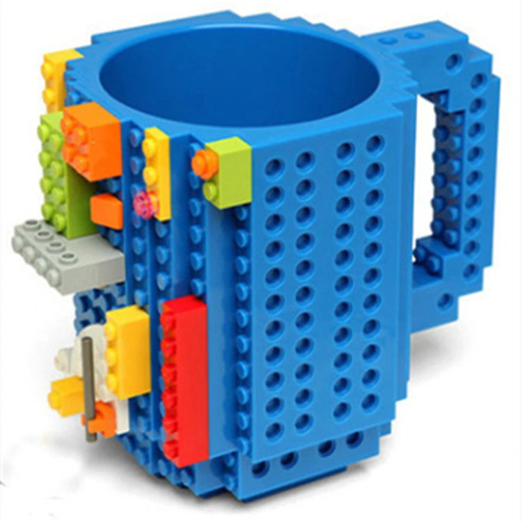 W32 Brick Plastic Water Cup Creative Gift Kids DIY Mugs Fun Building Block Mug Assembling Puzzle Coffee Cup