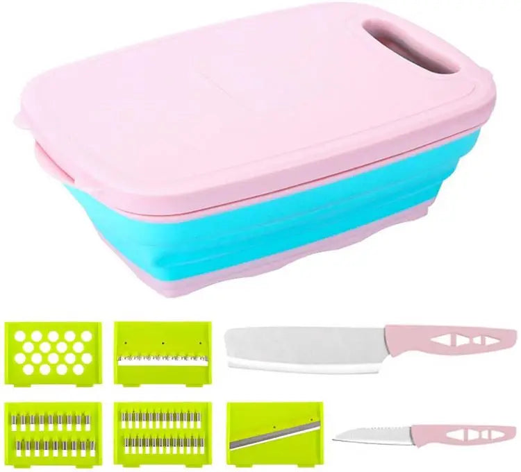 Innovative Kitchen Tools 9 in 1 Multi Functional Cutting Board With Folding Drain Basket