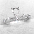 Semi Mount 5*7mm Sterling Silver Ring Pear Shape Empty Blank Support Claw Setting S925 Base Without Center Stone for DIY Inlay