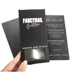 Custom Printing Logo Long False Nail Packaging 20 Nails Boxes with Insert Card to Stick the Nails
