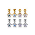 Flower G23 ASTM F136 Titanium Cartilage Stud Earrings 16G Internal Thread Helix Ear Tragus Body Piercing Jewelry