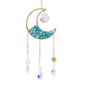 Wholesale Crystals Amethyst Moon Shape Sun Catcher Healing Stone Quartz Crystal Wind Chimes