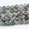 100% Natural Green Moss Agate 5A Loose Stone Beads for DIY Jewelry Making 6mm 8mm 10mm 12mm