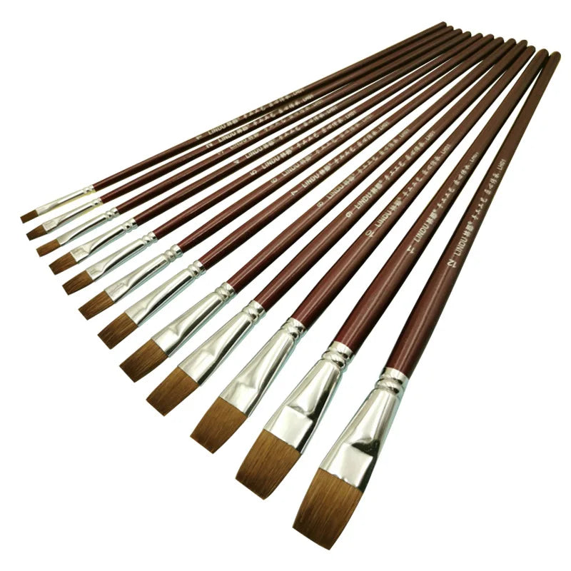 New Single Artist Painting Wooden Brush Handle Gouache Watercolor Acrylic Paint Brushes