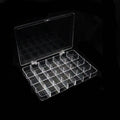 Nail Charms Storage Box Transparent Plastic Makeup Box 28 Grid Nail Diamond Box