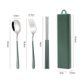 Portable Stainless Steel 304 Cutlery Set Kids Travel Camping Tableware Including Chopsticks Fork Spoon Service Sets Case