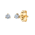 Gemnel Hot Selling 925 Sterling Silver 14k Gold Birthstone Cubic Zirconia 3mm Solitaire Stud Earrings