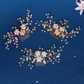 Handmade Rhinestone Crystal Alloy Leaf Flower Wedding Pearl Hair Comb Bridal Headpiece Hair Accessories Women Jewelry