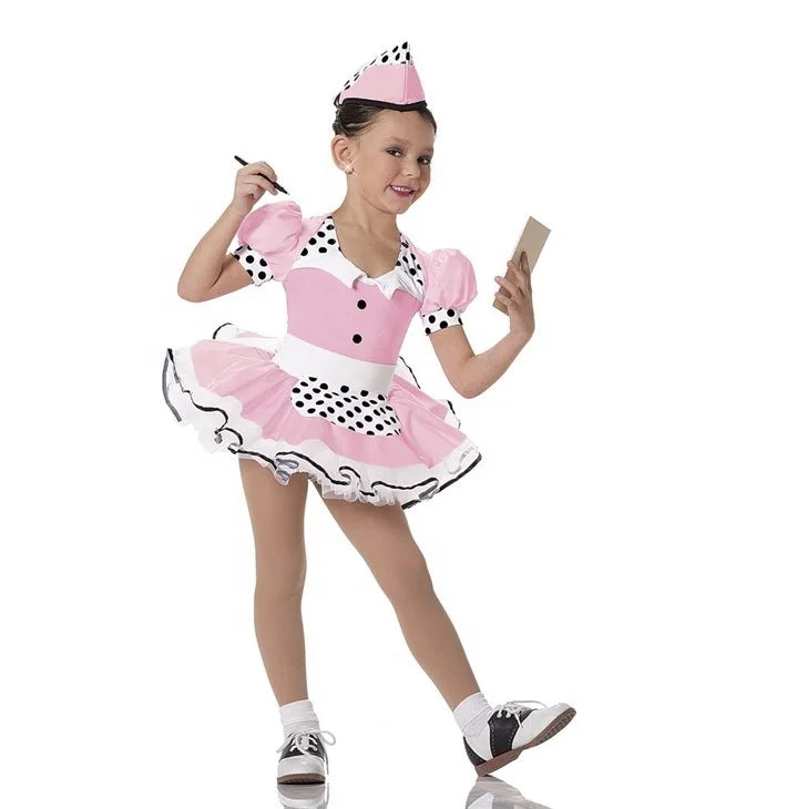 Kids Dance Dress Girls Short Sleeve Lycrial Ruffle Ballet Tutu Costumes Adult Stage Performance Party Dance Costumes Dance Dress